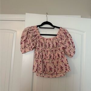Celebrity Pink Floral Blouse in Soft Pink